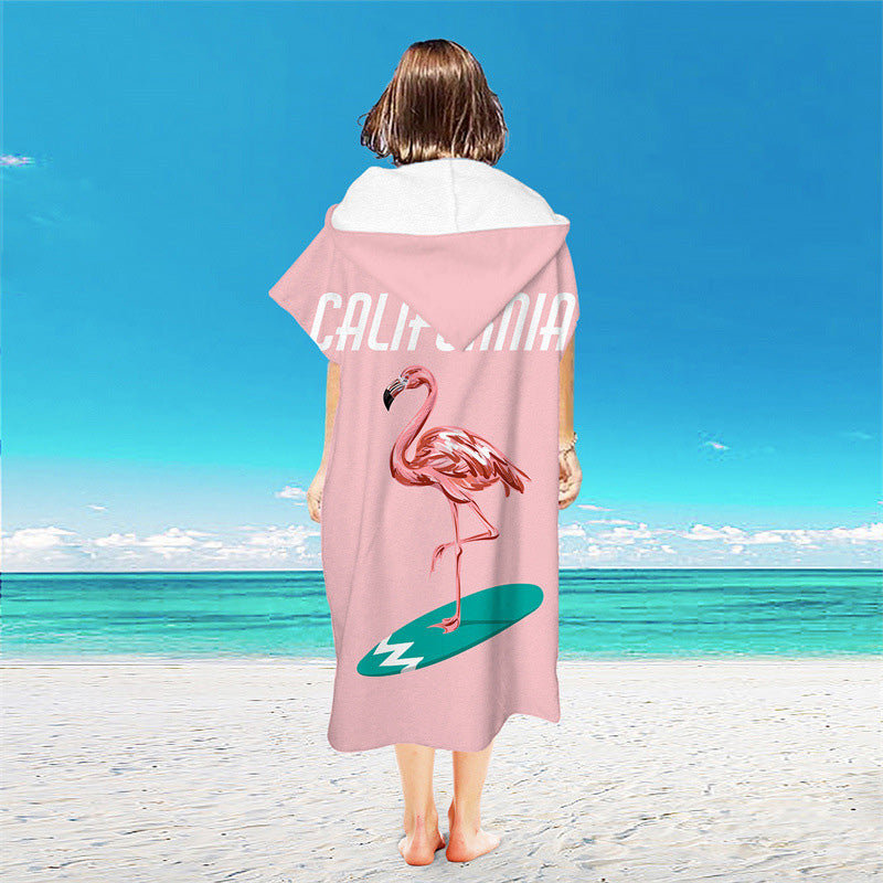 Quick-Dry Microfiber Hooded Surf Poncho