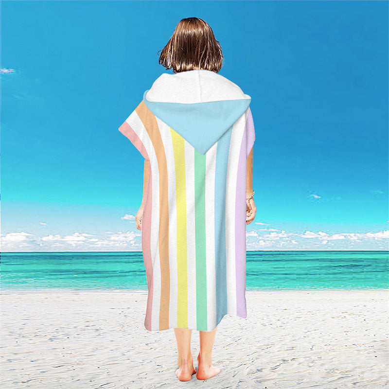 Quick-Dry Microfiber Hooded Surf Poncho