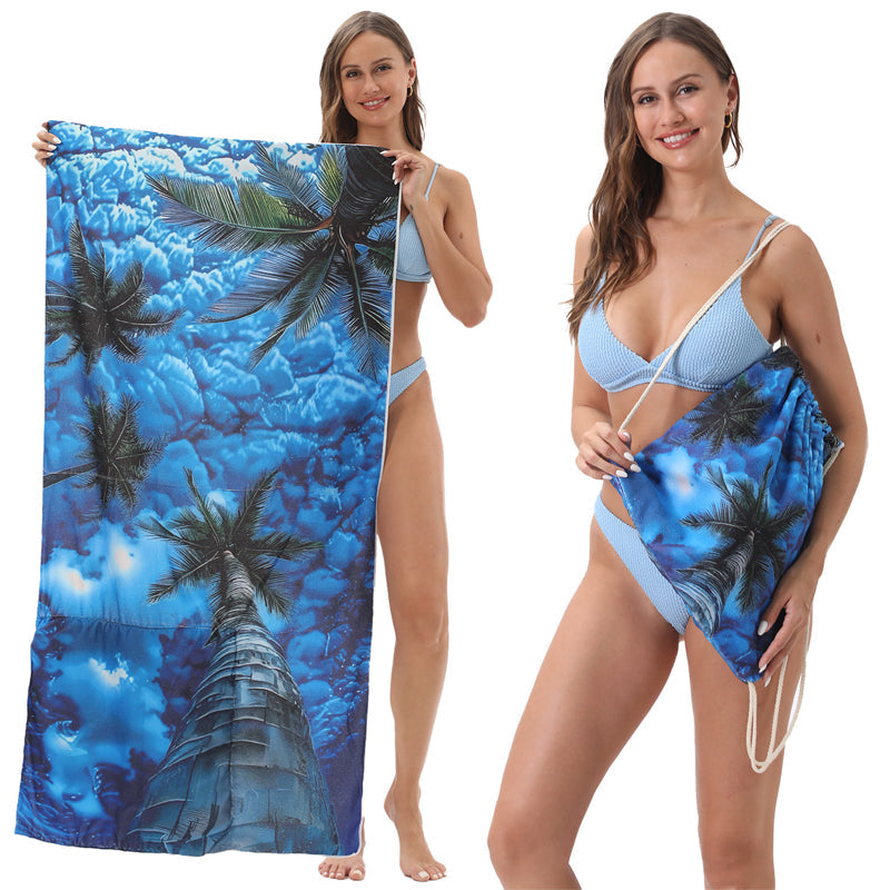 🏖️Summer Hot Sale - ONLY ￡10.99!!⚡50K+ SOLD!🌞🌊2-in-1 Printed Beach Towel Backpack