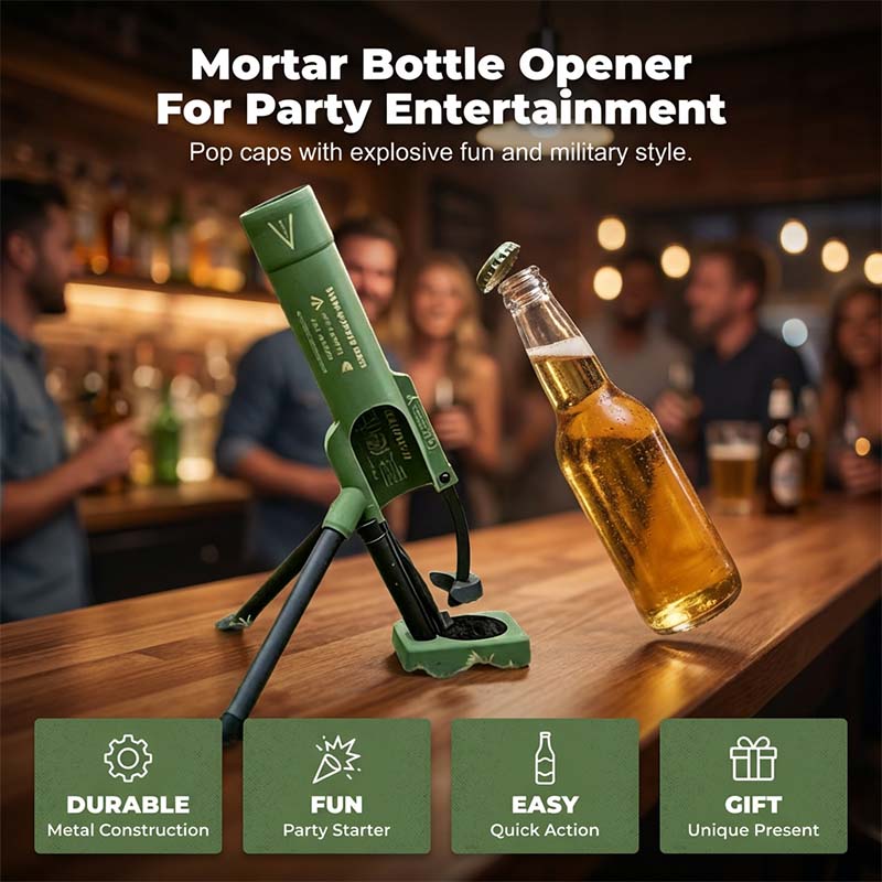 ⏰🔥LIMITED TIME 50% OFF! 🍻 51mm Beer Bottle Mortar – Fun Cap-Launching Desk & Bar Accessory, Perfect for Parties & Gifts 🚀✨