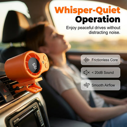 🌀Summer Hot Sale - ONLY ￡10.99!!💨50K+ SOLD!🚙Hands-Free Personal Cooling Fan with LED Display❄️🌬️