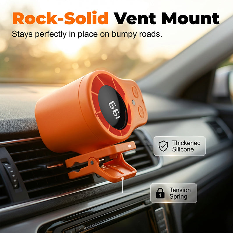 🌀Summer Hot Sale - ONLY ￡10.99!!💨50K+ SOLD!🚙Hands-Free Personal Cooling Fan with LED Display❄️🌬️