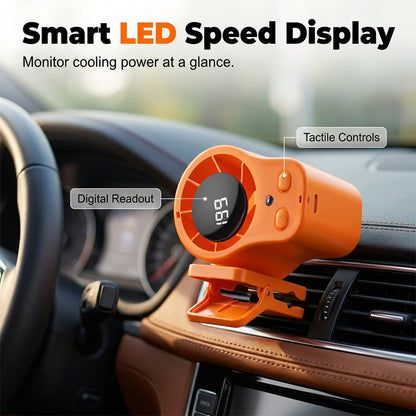 🌀Summer Hot Sale - ONLY ￡10.99!!💨50K+ SOLD!🚙Hands-Free Personal Cooling Fan with LED Display❄️🌬️