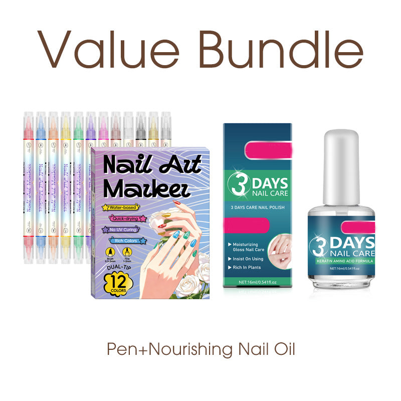 🎨Last Day 50% OFF💞50K+ SOLD!✨Dual-Tip Nail Art Marker Pen Set Quick‑dry, no UV lamp. Fine & brush tips. 12/24 vibrant colors. Easy DIY at home. No smudges, just art! 💅🖌️