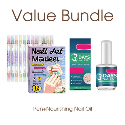 🎨Last Day 50% OFF💞50K+ SOLD!✨Dual-Tip Nail Art Marker Pen Set Quick‑dry, no UV lamp. Fine & brush tips. 12/24 vibrant colors. Easy DIY at home. No smudges, just art! 💅🖌️