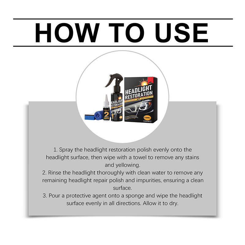 🚗 LIMITED-TIME 50% OFF! 💥 Professional Headlight Cleaner & Restorer Kit – 2-Step, De-Yellowing, UV Protection ✨