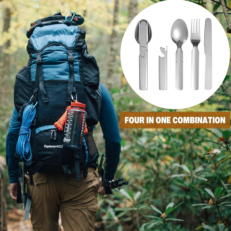 💥4-in-1 Stainless Steel Portable Cutlery Set