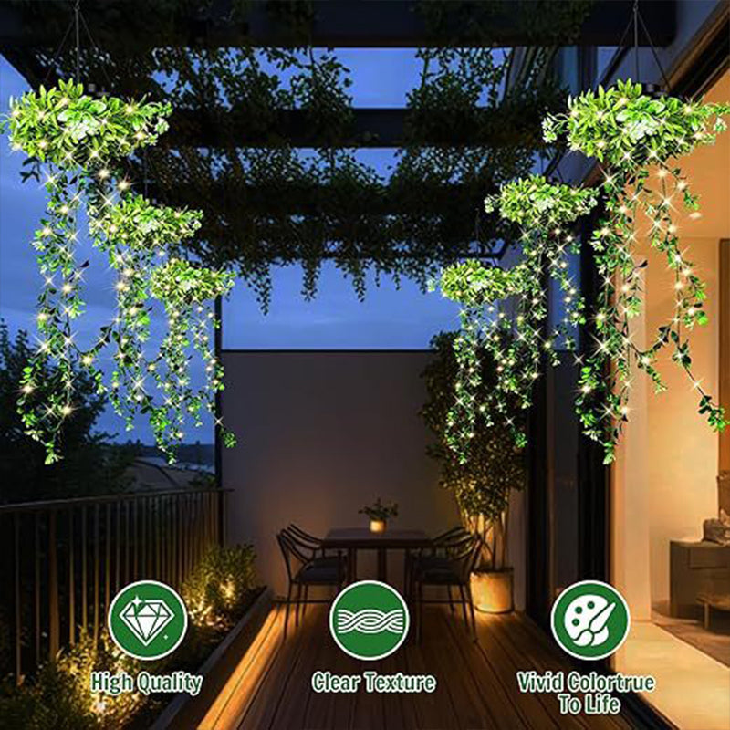 🌿49% OFF!🪴Solar Hanging Grass Light – Realistic Foliage, Warm White, IP65 ✨