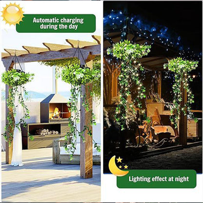 🌿49% OFF!🪴Solar Hanging Grass Light – Realistic Foliage, Warm White, IP65 ✨