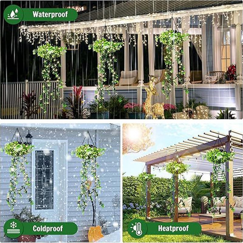 🌿49% OFF!🪴Solar Hanging Grass Light – Realistic Foliage, Warm White, IP65 ✨