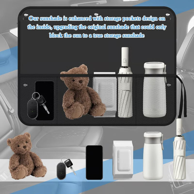 Car Window Shades with Storage Pockets