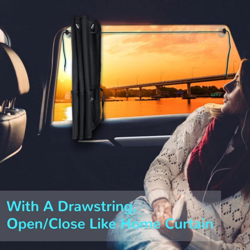 Car Window Shades with Storage Pockets