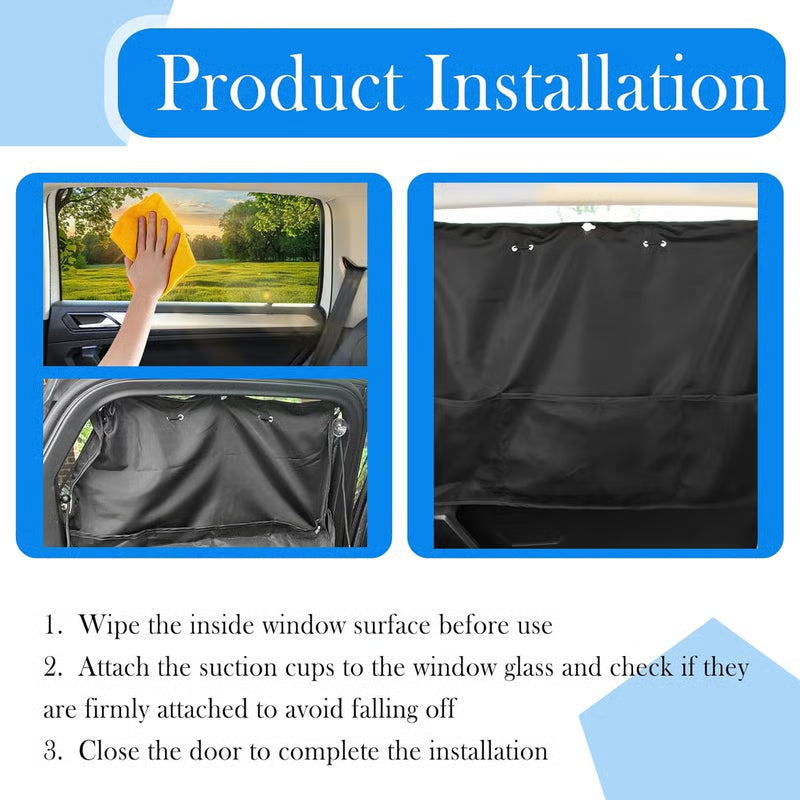 Car Window Shades with Storage Pockets