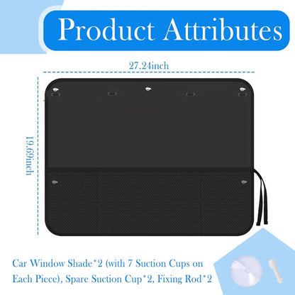 Car Window Shades with Storage Pockets