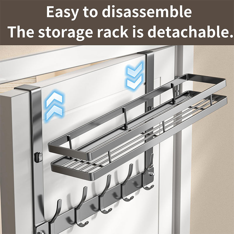 🪄 LIMITED-TIME 50% OFF! ✨ Over-The-Door Hook with Basket – Space-Saving, Strong, Tool-Free 🚪