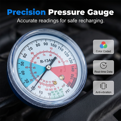 🔥2026 New Upgrade ＆ Hot Sale ＆ 50％ Off🔥R134a AC Refrigerant Charging Hose with Gauge – Universal & Easy DIY Tool 🔧
