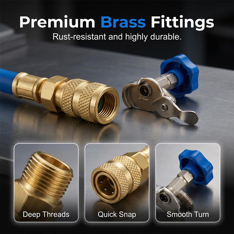 🔥2026 New Upgrade ＆ Hot Sale ＆ 50％ Off🔥R134a AC Refrigerant Charging Hose with Gauge – Universal & Easy DIY Tool 🔧
