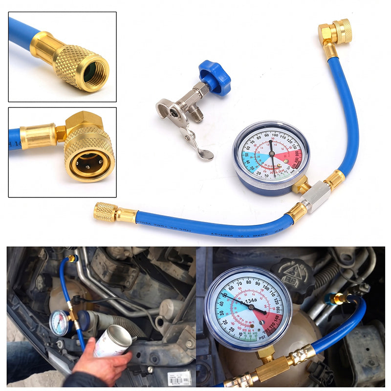 🔥2026 New Upgrade ＆ Hot Sale ＆ 50％ Off🔥R134a AC Refrigerant Charging Hose with Gauge – Universal & Easy DIY Tool 🔧