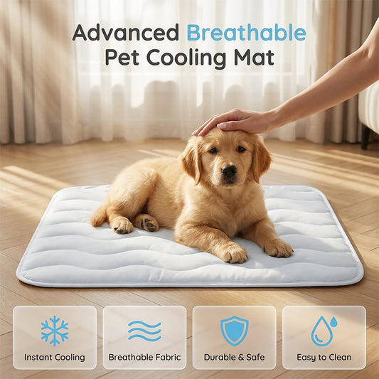 ❄️[Summer Sale] Pet Cooling Ice Silk Mat – Summer Cooling Pet Bed Pad for Dogs and Cats, Breathable Washable Sleeping Cushion for Indoor and Outdoor Use, Lightweight Cooling Crate and Sofa Pet Mat