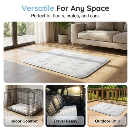❄️[Summer Sale] Pet Cooling Ice Silk Mat – Summer Cooling Pet Bed Pad for Dogs and Cats, Breathable Washable Sleeping Cushion for Indoor and Outdoor Use, Lightweight Cooling Crate and Sofa Pet Mat