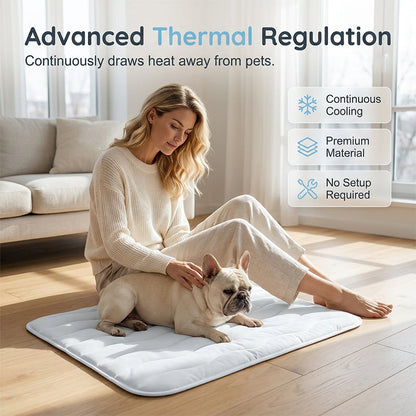 ❄️[Summer Sale] Pet Cooling Ice Silk Mat – Summer Cooling Pet Bed Pad for Dogs and Cats, Breathable Washable Sleeping Cushion for Indoor and Outdoor Use, Lightweight Cooling Crate and Sofa Pet Mat