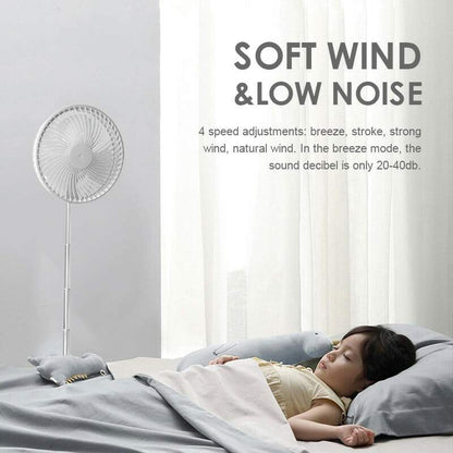🌀 50% OFF NOW! 🔋 Telescopic Folding USB Charging Fan – Adjustable height, quiet operation & portable – perfect for desk, travel or outdoor use 💨