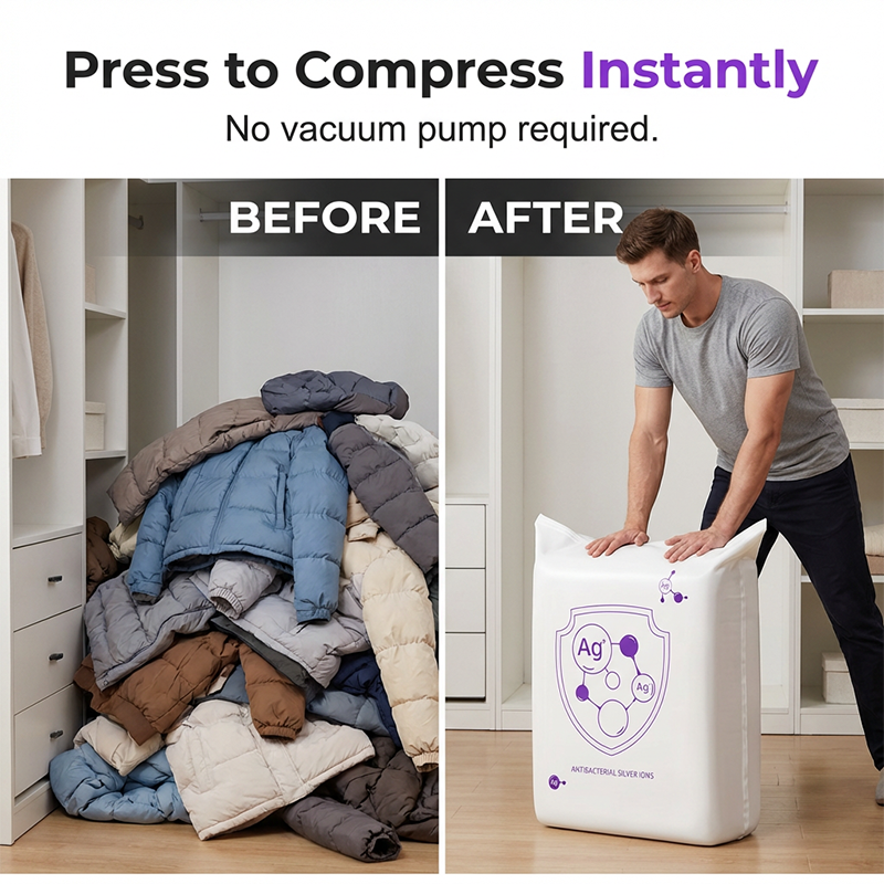 💐 Buy 2 Get 1 Free! Vacuum Storage Bags – Save 80% Space for Clothes & Bedding 📦💨