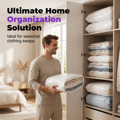 💐 Buy 2 Get 1 Free! Vacuum Storage Bags – Save 80% Space for Clothes & Bedding 📦💨