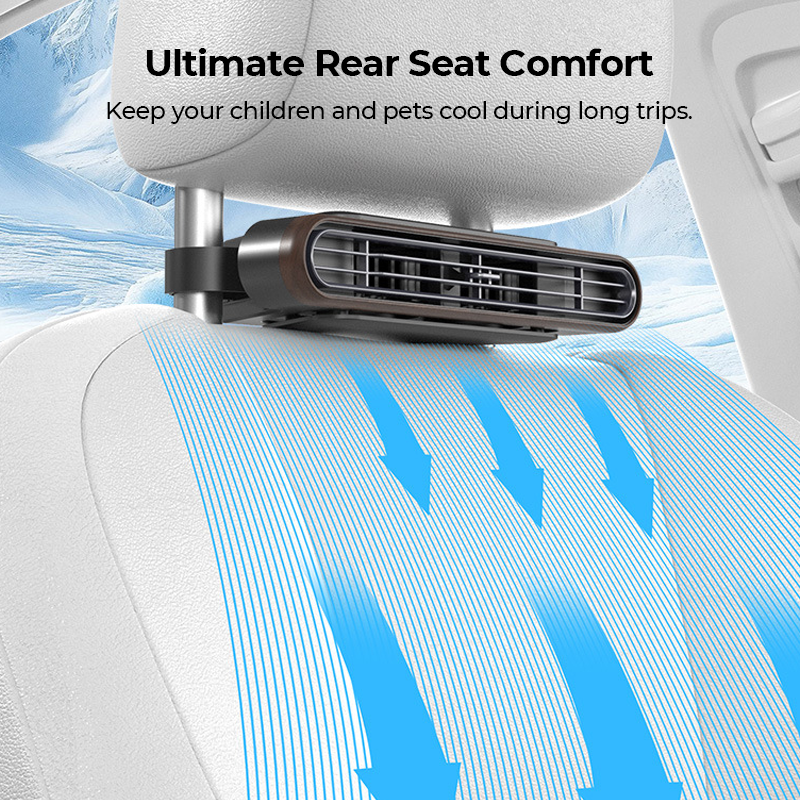 Car Seat Fan 🌬️ – 3-Speed Rechargeable Clip-On Fan with 3000mAh Battery 🔋 | USB-C Charging ⚡ for Cars 🚗, Golf Buggies 🛺 & Campervans 🏕️