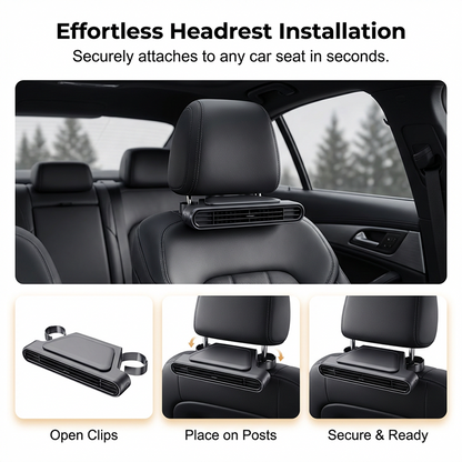 Car Seat Fan 🌬️ – 3-Speed Rechargeable Clip-On Fan with 3000mAh Battery 🔋 | USB-C Charging ⚡ for Cars 🚗, Golf Buggies 🛺 & Campervans 🏕️