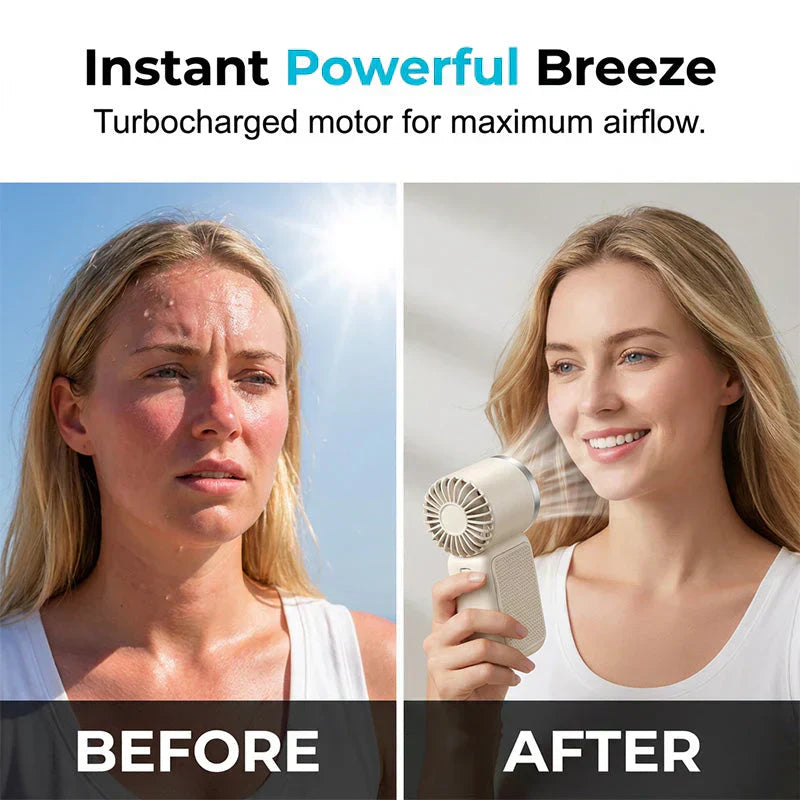 🌬️ LIMITED-TIME 50% OFF! ✨ Turbo Handheld Fan – LED Display, 6 Speeds, 3000mAh 🔋