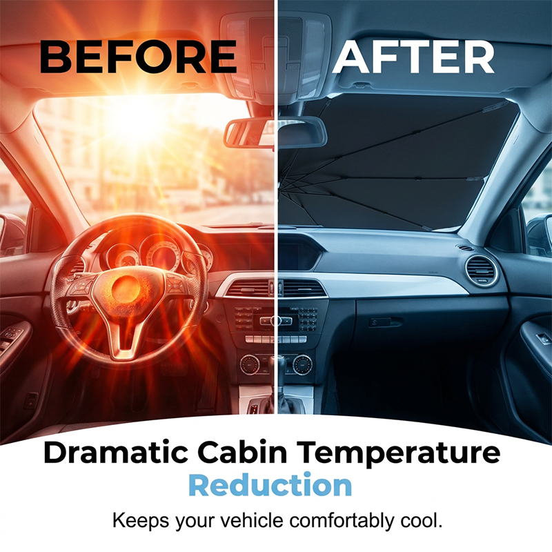 🔥Limited Time Promotion 50% OFF🔥Bendable Handle Car Windshield Sunshade Umbrella