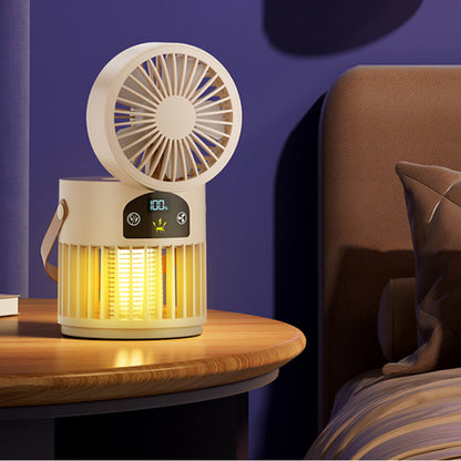 🔥Limited Time Promotion 50% OFF🔥Portable Rechargeable Fan with UV Bug Zapper Light