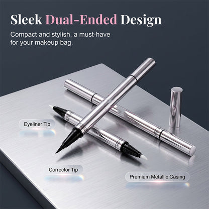 🥳2026 HOT SALE🥳💞50K+ SOLD!Zero-Mistake Dual Eyeliner – Ultra-Precise, Built-in Corrector