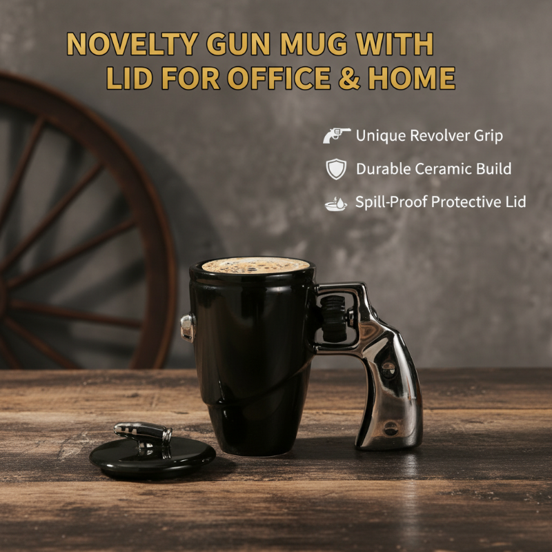 🔥Limited Time Promotion 50% OFF🔥Novelty Gun Mug with Lid for Office & Home