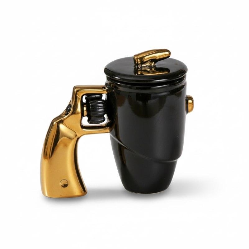 🔥Limited Time Promotion 50% OFF🔥Novelty Gun Mug with Lid for Office & Home