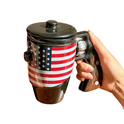 🔥Limited Time Promotion 50% OFF🔥Novelty Gun Mug with Lid for Office & Home