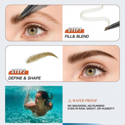 Waterproof Four-Fork Liquid Eyebrow Pencil