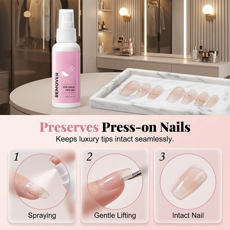 Solid Glue Gel Remover Spray for Press-on Nails
