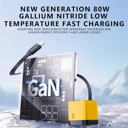 🔥Limited Time Promotion 50% OFF🔥80W Fast Charging Phone Charger Block with Retractable 80cm Type-C Cable