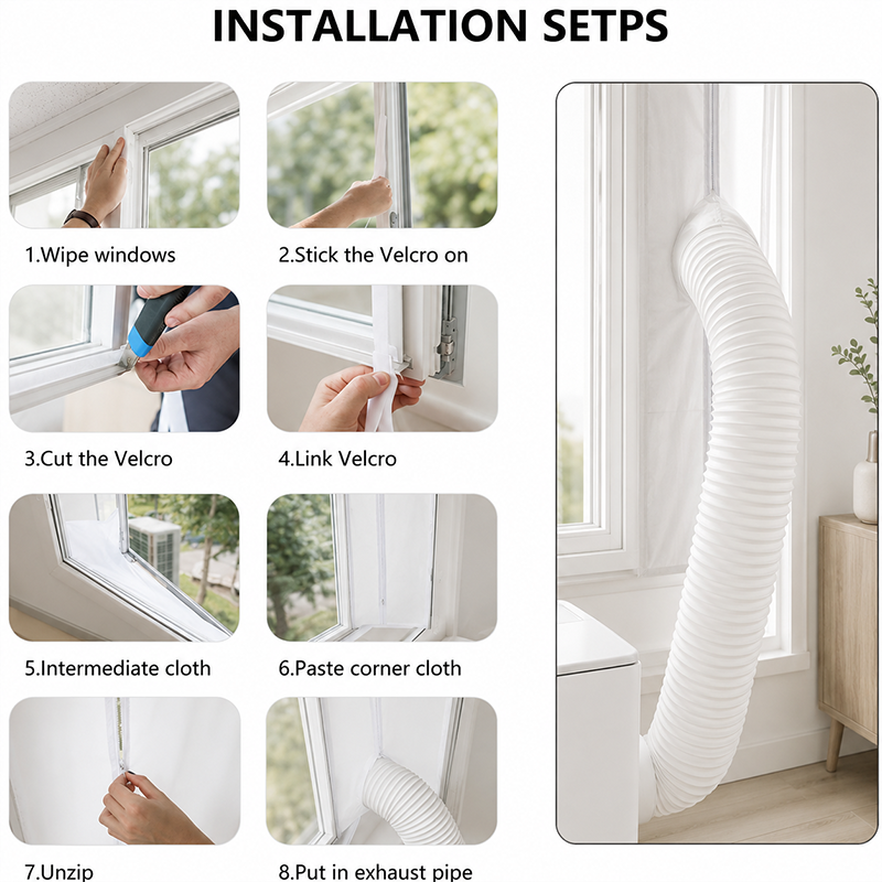 ❄️ LIMITED-TIME 50% OFF! 💥 Portable AC Window Seal Kit – Dual Zipper, Waterproof, Universal Fit ✨