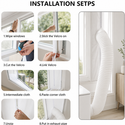 ❄️ LIMITED-TIME 50% OFF! 💥 Portable AC Window Seal Kit – Dual Zipper, Waterproof, Universal Fit ✨