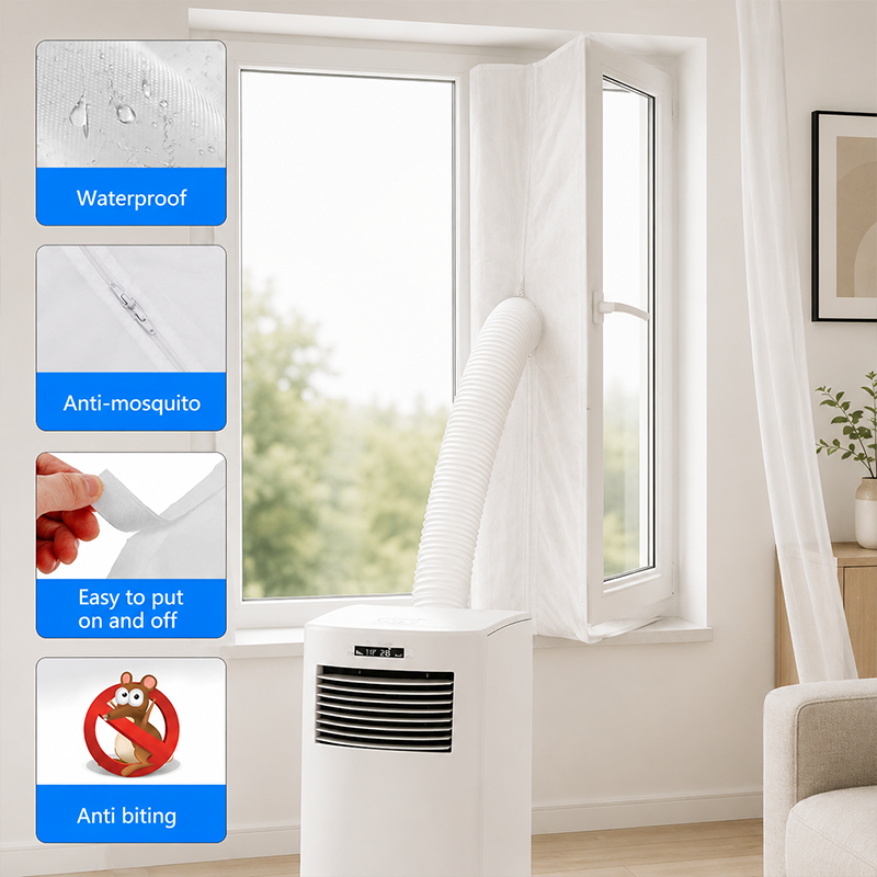❄️ LIMITED-TIME 50% OFF! 💥 Portable AC Window Seal Kit – Dual Zipper, Waterproof, Universal Fit ✨