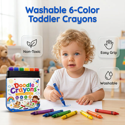 Erasable Kids Crayons 6 Colors Safe Toddler