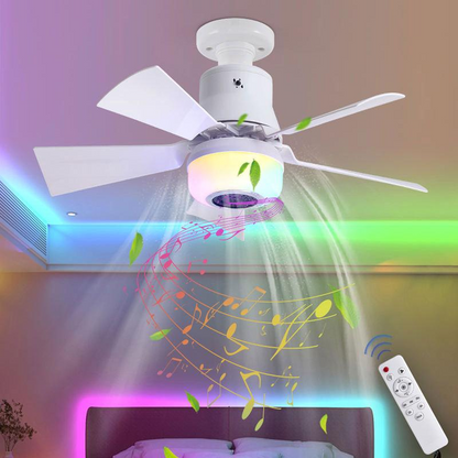 🔥💡 LAST DAY – 50% OFF! BreezGlow™ Smart Ceiling Fan Light – Bluetooth Speaker, 16M RGB Colors, E27 fit – breeze & beats in one. 🎵🌀✨