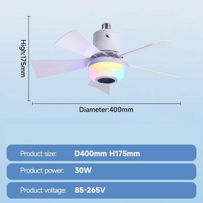 🔥💡 LAST DAY – 50% OFF! BreezGlow™ Smart Ceiling Fan Light – Bluetooth Speaker, 16M RGB Colors, E27 fit – breeze & beats in one. 🎵🌀✨