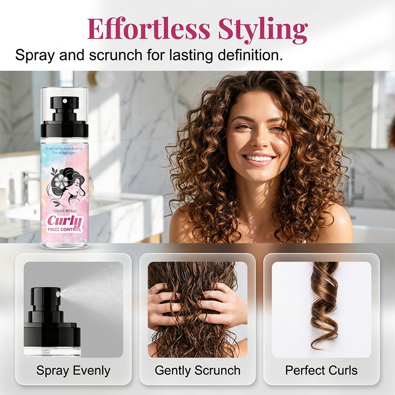Moisturizing Anti-Frizz Hair Spray for Curly Hair