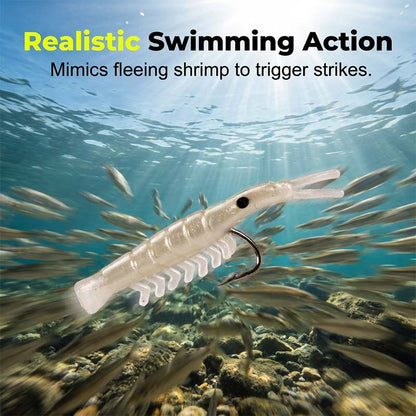 50PCS Luminous Shrimp Lures – Glow in the Dark & Sharp Hooks 🌙✨🦐🎣