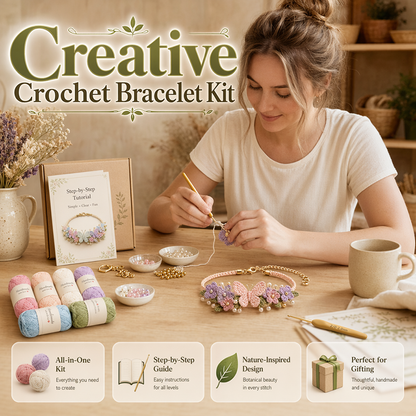 🧶 Nature‑inspired DIY crochet bracelet kit 🧘 Reduce stress while creating wearable art with your own hands.