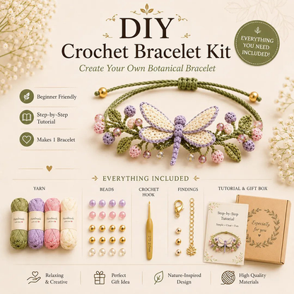 🧶 Nature‑inspired DIY crochet bracelet kit 🧘 Reduce stress while creating wearable art with your own hands.
